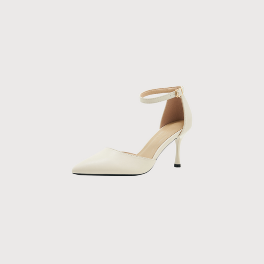 Yve D. - Ivory Elegance Ankle Strap Pumps 70mm