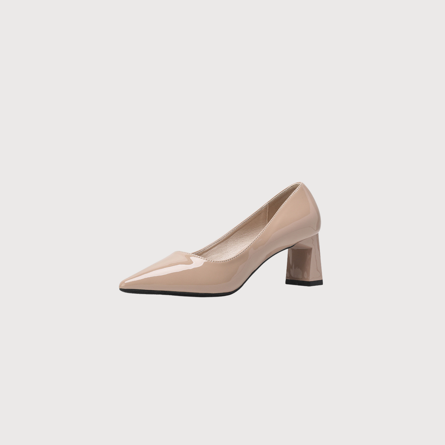 Blush Patent Block Heels 50mm