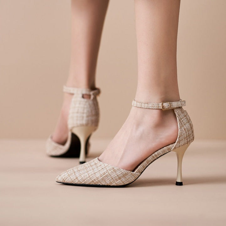 Elegant Tweed Bliss Heels 70mm