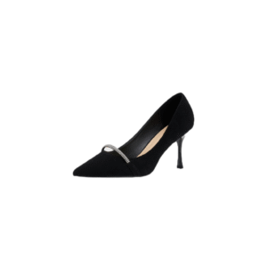 black suede dazzle heel