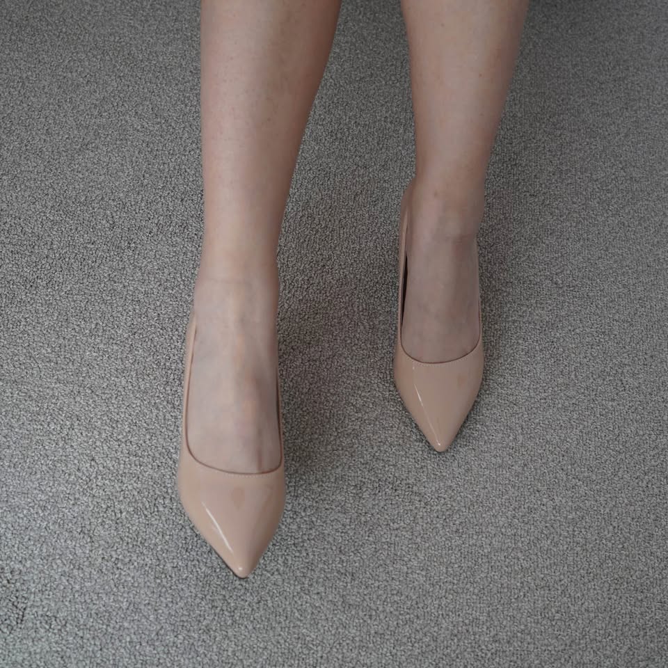 nude block heel