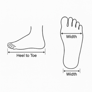 how to measure foot length for size 4 heels for women