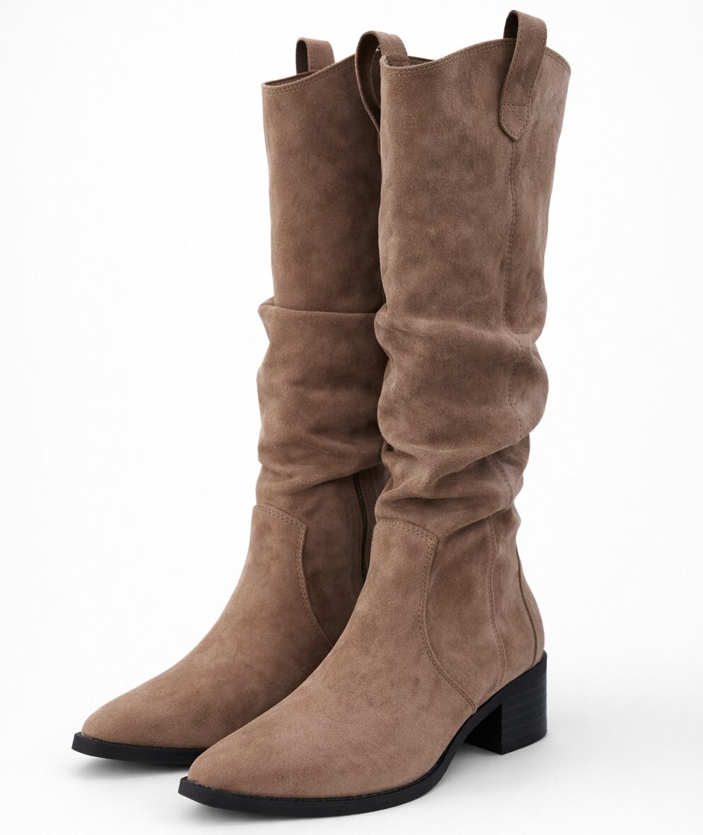 Brown slouch boots
